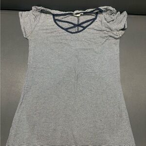 Striped Navy and White Dress